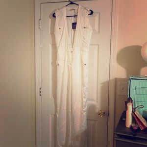 White Jux Lable Jump Suit